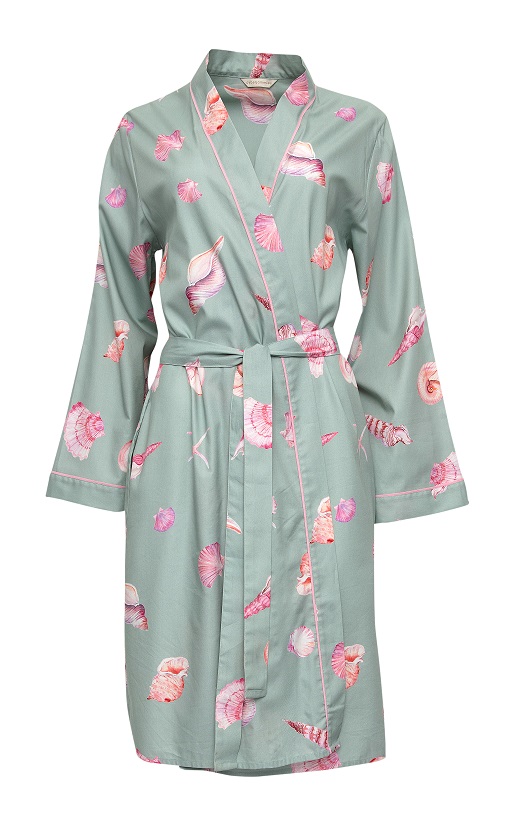 Халат жіночий Cyberjammies Coral 9679 16 XL М'ятний з принтом мушлі (5051877447042)