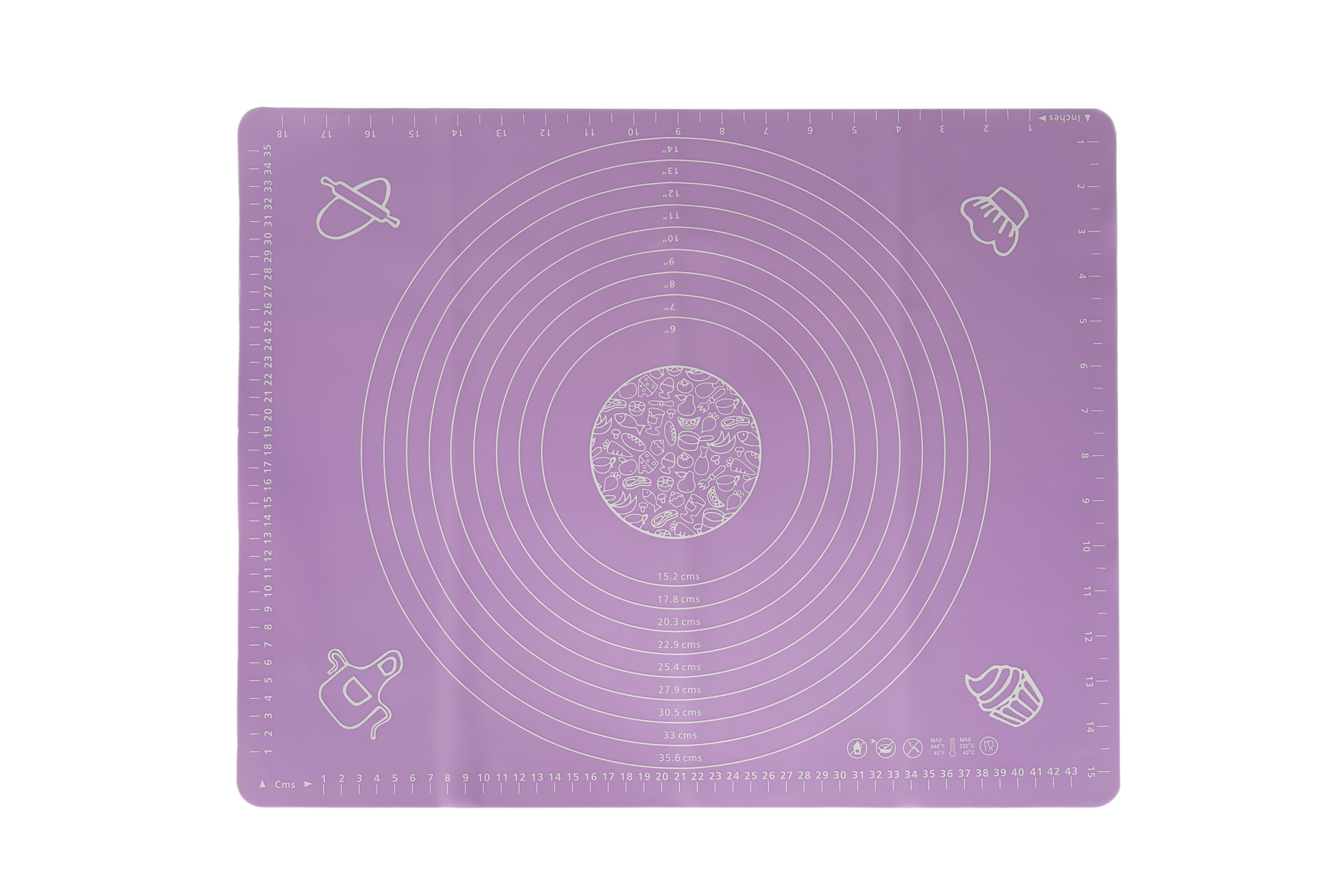 Силіконовий коврик для тіста 40*50 см 155 гр Kornel фіолетовий (BFI40-50B)