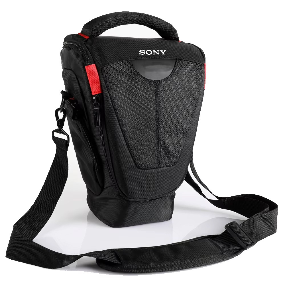 Професійна вертикальна сумка для фотоапарата Digital Sony 22x18x31 см Чорно-червоний (IBF082BR6)