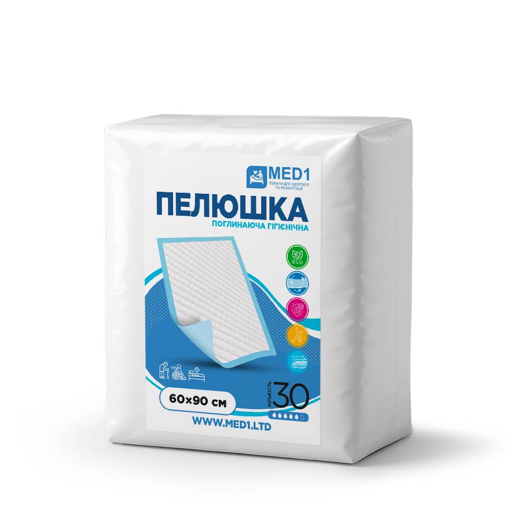 Медична одноразова поглинаюча пелюшка MED1 WC03 60x90 см 30 шт