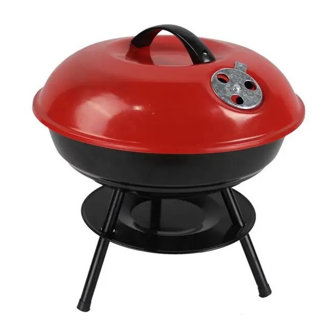 Розкладний вугільний гриль RIAS GR-147 для барбекю 14 дюймів Black-Red (3_01611)