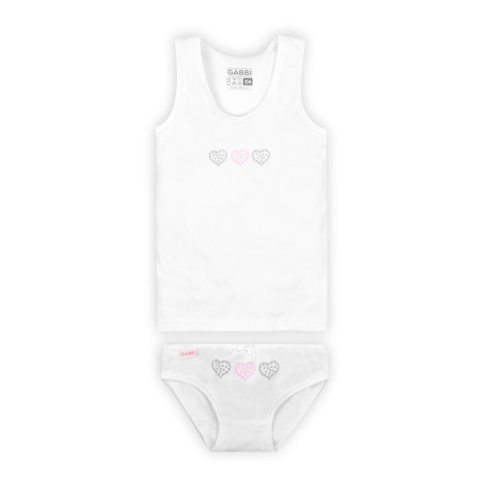 Комплект білизни дитячий бавовняний для дівчинки GABBI KTD-21-2 Білий на зріст 128 (13160)