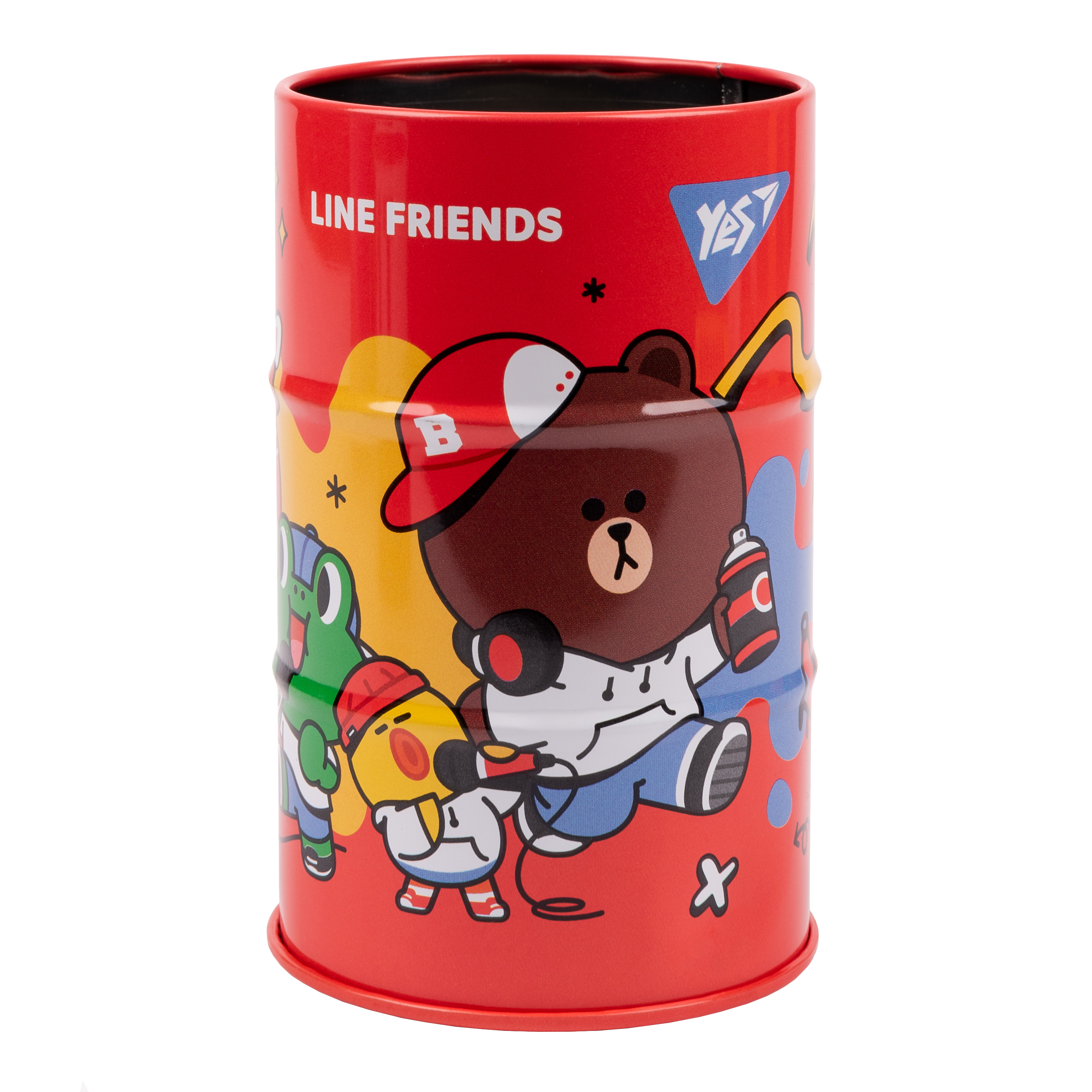 Стакан-підставка бочка YES Line friends 10,8х6,5 см Різнокольоровий (470504)