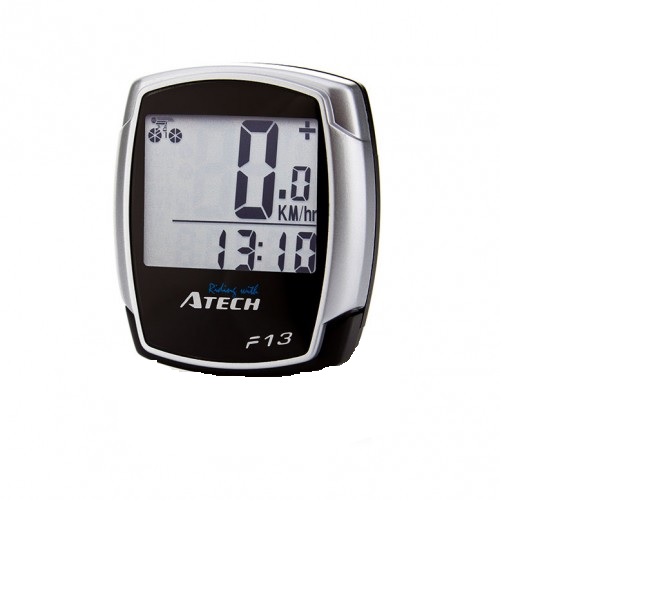 Велокомп'ютер Atech 13 функцій провідний Чорний / Сірий (TU13)