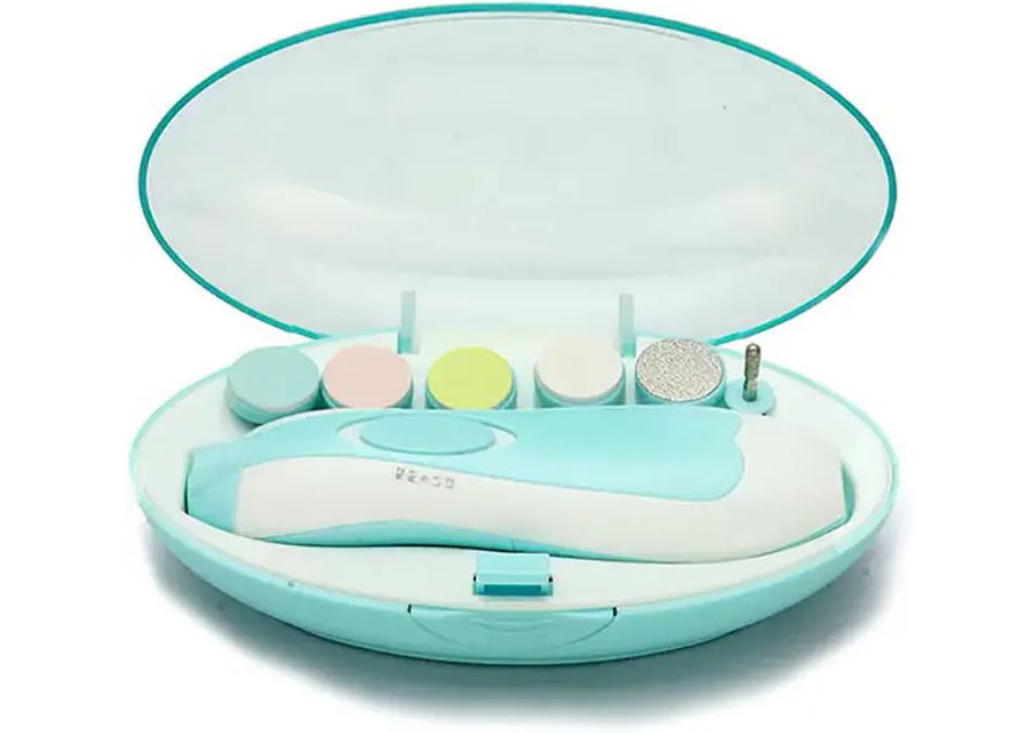 Електричний дитячий триммер по догляду за нігтиками новонароджених Urbankit синій