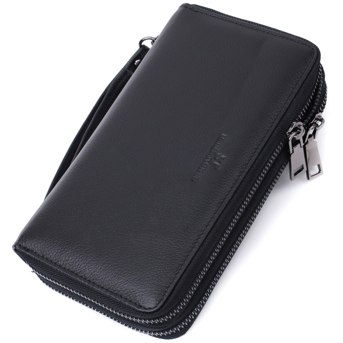 Чоловічий клатч із натуральної шкіри ST Leather 22684 Чорний 20х11х4 см