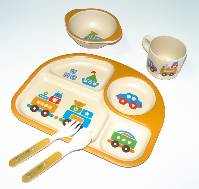 Набір посуду дитячого бамбукового Eco Bamboo 5 предметів MH-2773 Orange (008856)