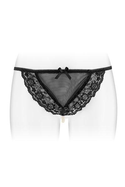 Трусики жіночі з перлиновою ниткою Secret Fashion Secret KATIA S/M Black (SO2245)