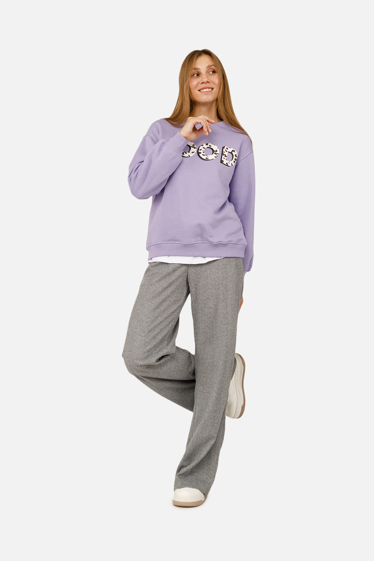 Жіночий світшот Yuki L Ліловий ЦБ-00262505 (SKT001027039)