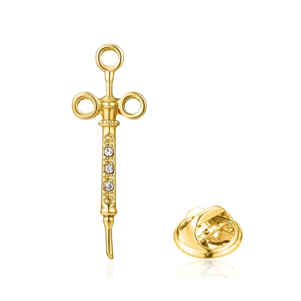 Значок пін BROCHE Шприц Золотистий BRGV114584