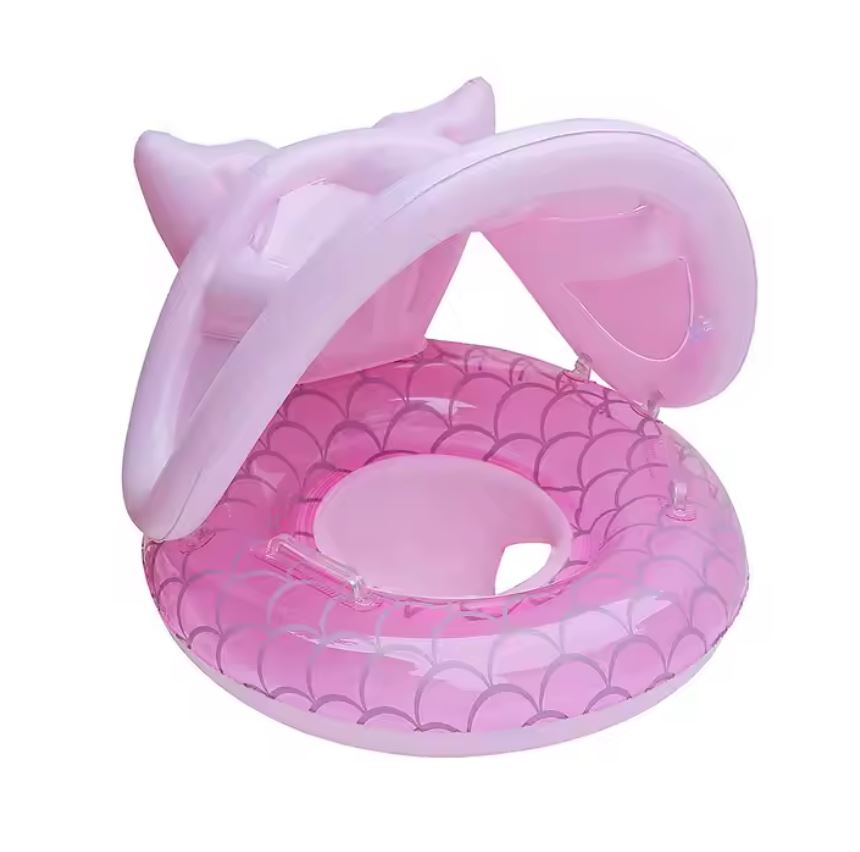 Надувний човен-круг Urbankit Русалка 73х64х38 см Рожевий (UD5164)