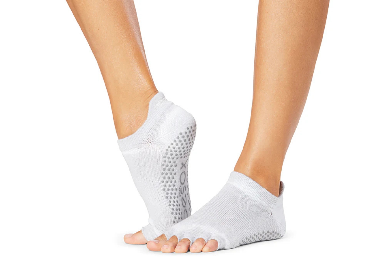 Шкарпетки для йоги ToeSox Half Toe Low Rise Grip Saltwater Stripe Tie Dye M 39-42.5 Світло-сірий