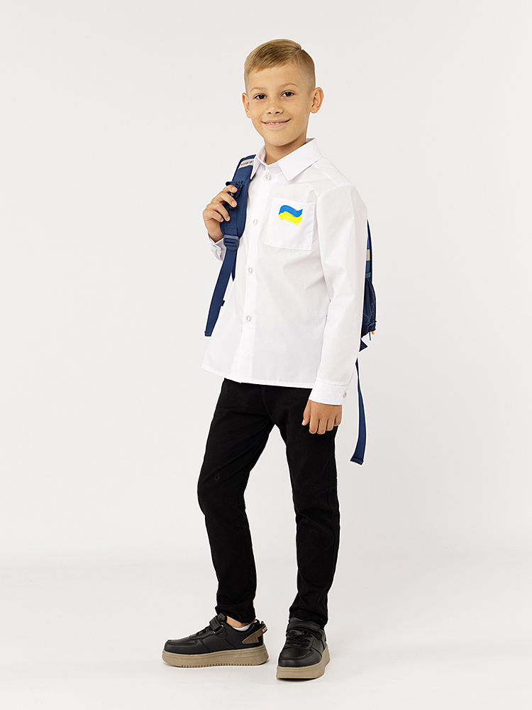 Сорочка з довгим рукавом для хлопчиків 122 білий My Chance ЦБ-00221726