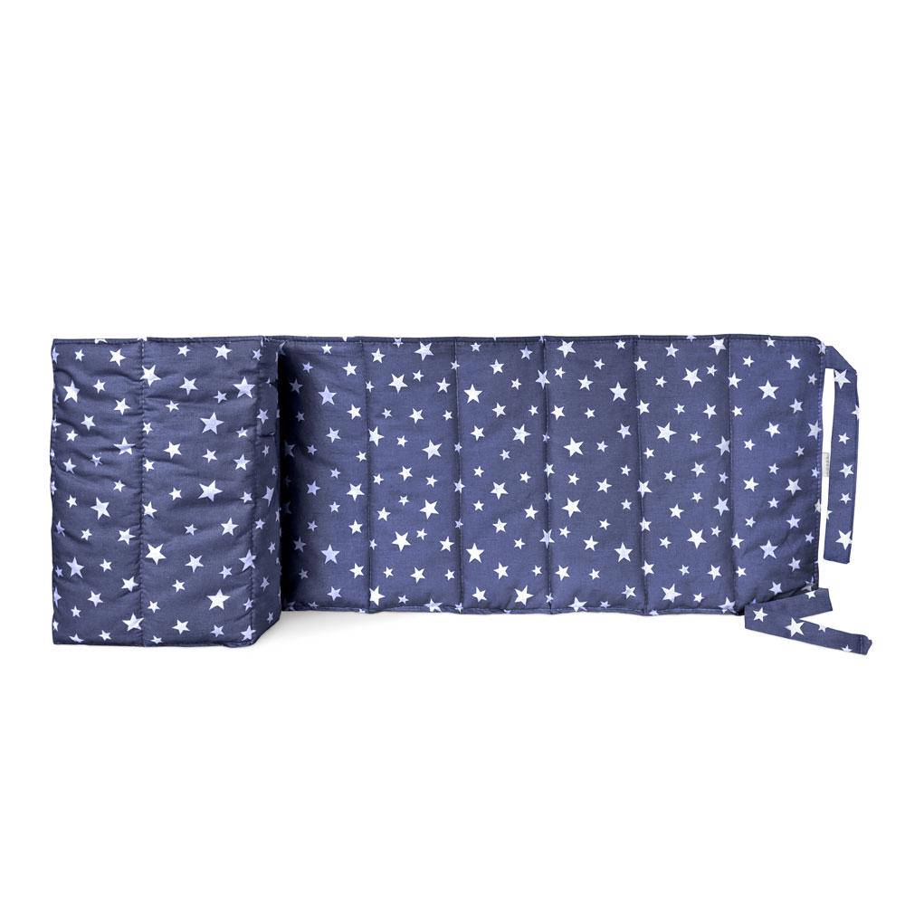 Бортики на ліжечко COSAS DARK STARSFALL Ранфорс 30х180 см Синій