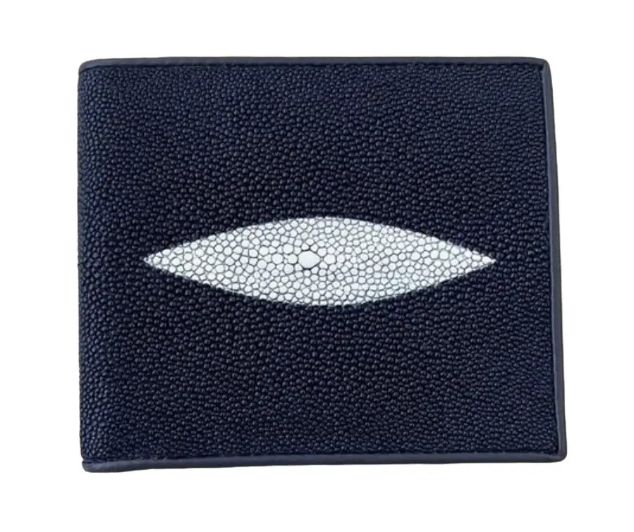 Портмоне чоловіче зі шкіри ската Ekzotic Leather 11,5х9 см Темно-синій (stw121_3)