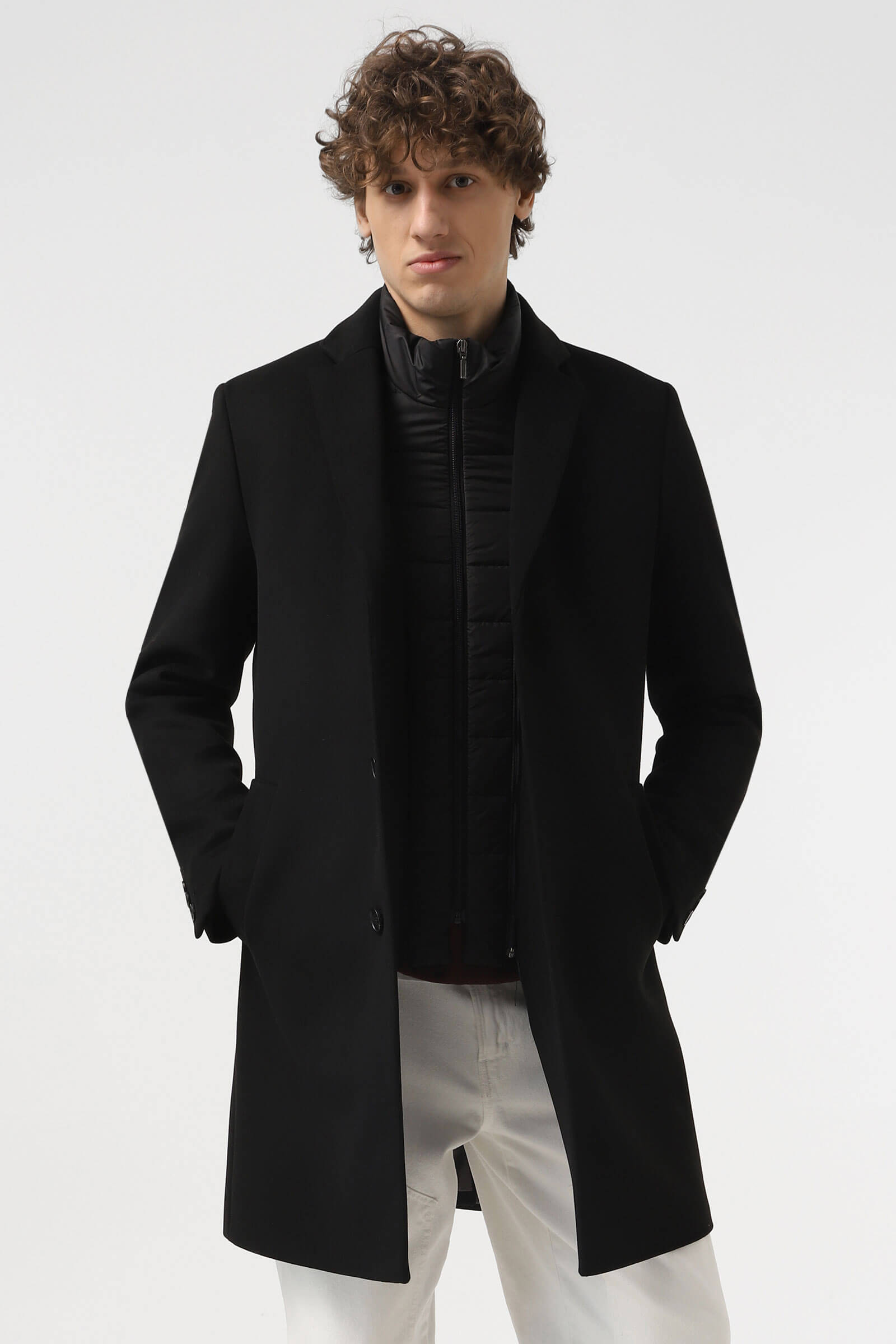 Чоловіче пальто Sun's House 52 Чорний (4821641150741)