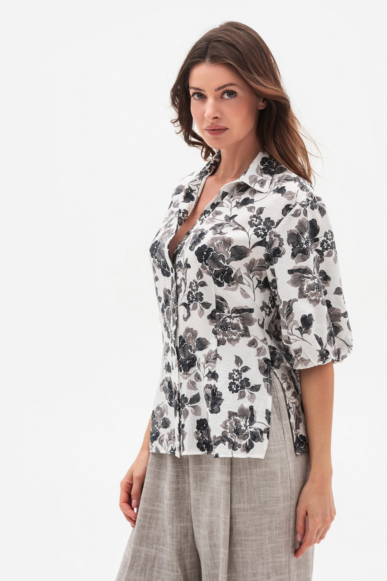 Блуза Lesia Міара 50 Біло-сірий (15358000050)