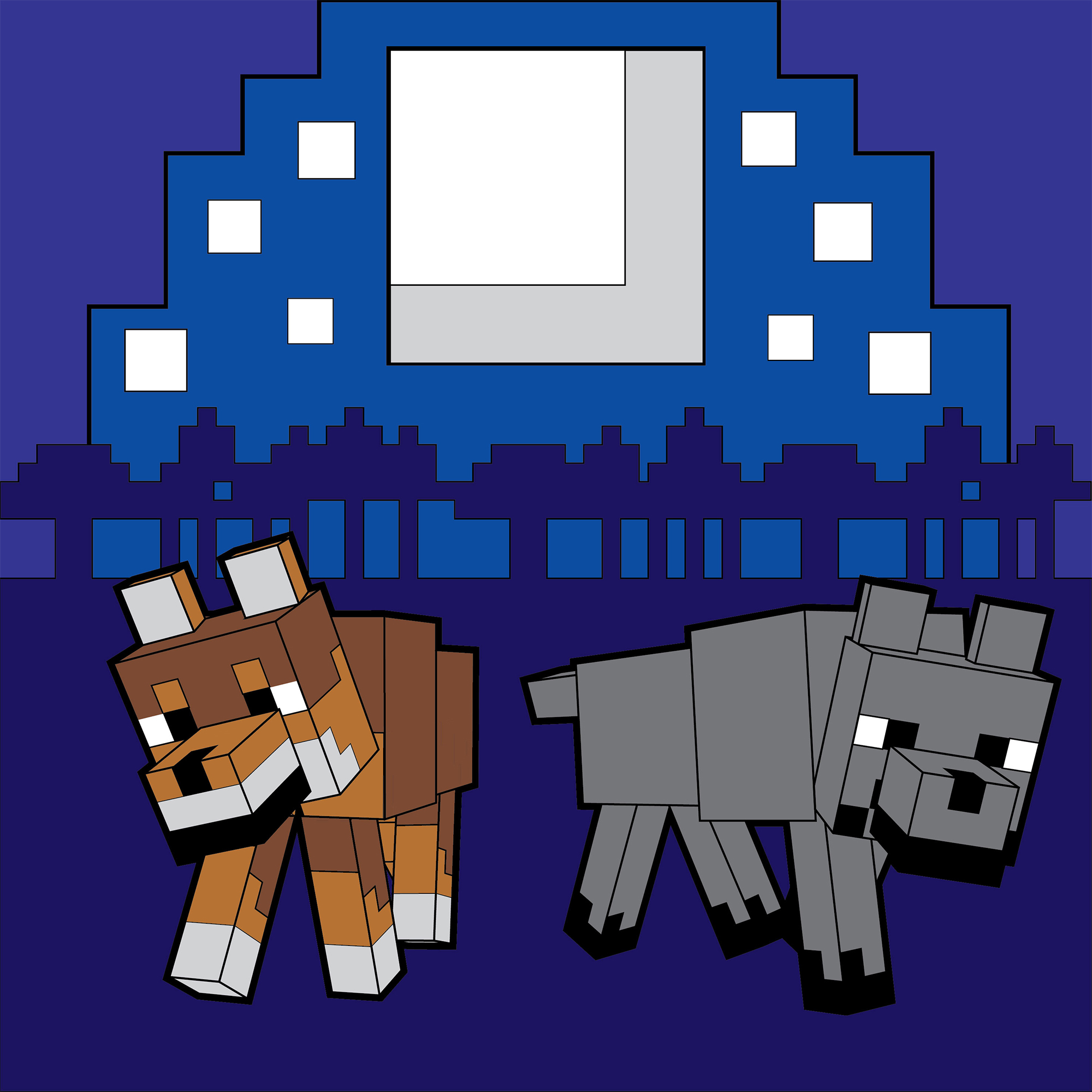 Картина за номерами Santi Майнкрафт Вовки 25х25 см Різнокольоровий (954926)