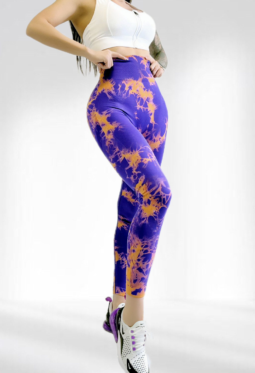 Лосіни з пуш ап ефектом для фітнесу з високою талією LILAFIT Фіолетовий S (LFL000050)