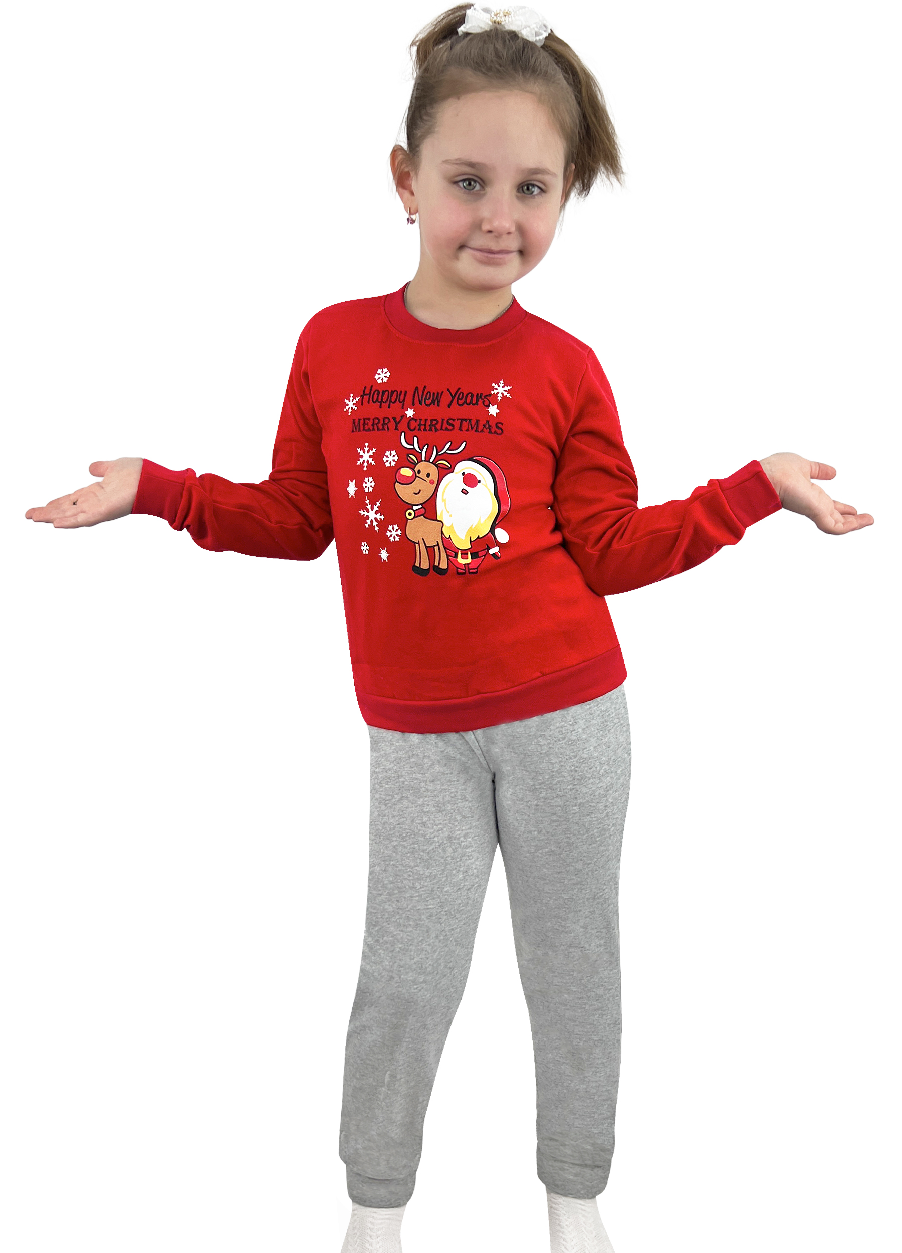 Комплект для дівчинки Модельєр 31574 34 Сіро-червоний (17742)