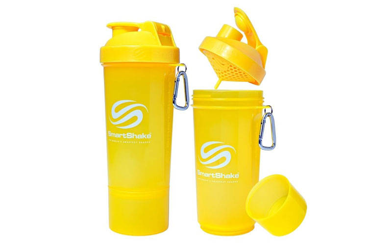 Шейкер planeta-sport 2-х камерний для спортивного харчування Smart Shaker Slim FI-5054 Жовтий