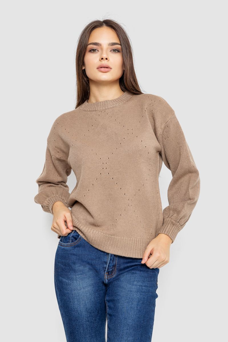 Светр жіночий AGER 244R2026-8 S-M Темно-бежевий (113322_825777)