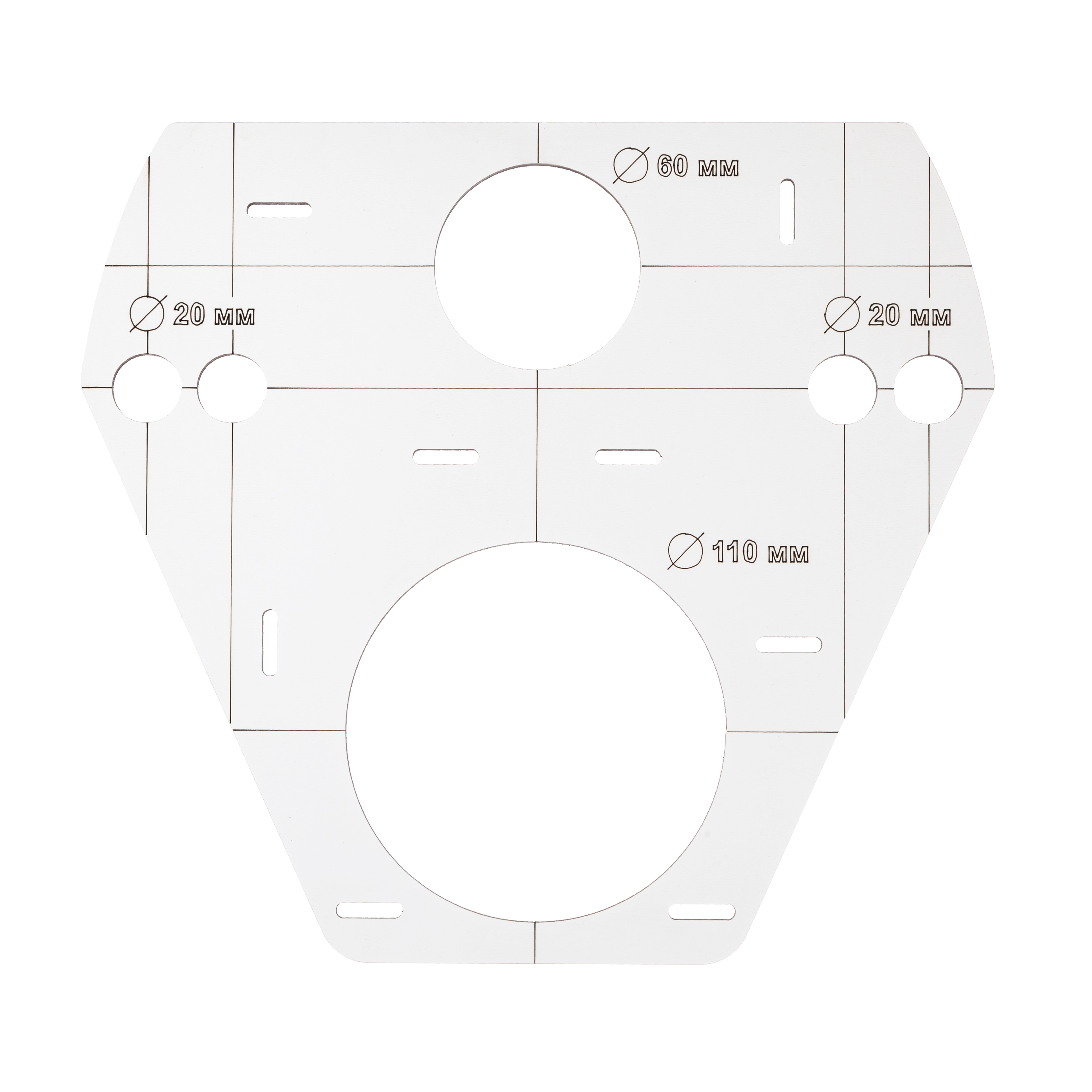 Шаблон-трафарет для свердління отворів під інсталяцію Polax 2/6/11 см (1000-235)