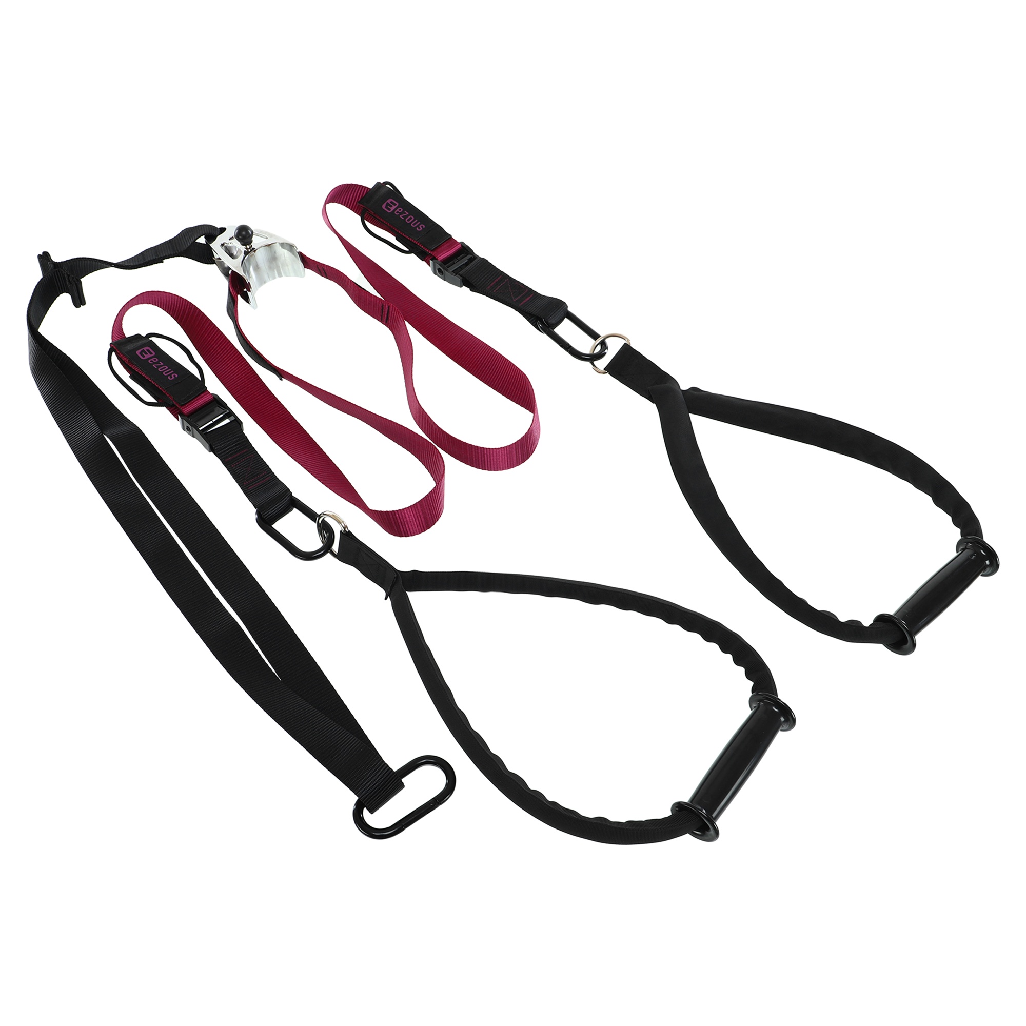 Петлі тренувальні функціональний тренажер EZOUS P-07 SUSPENSION STRAP rip 60 F45 Чорний-фіолетовий