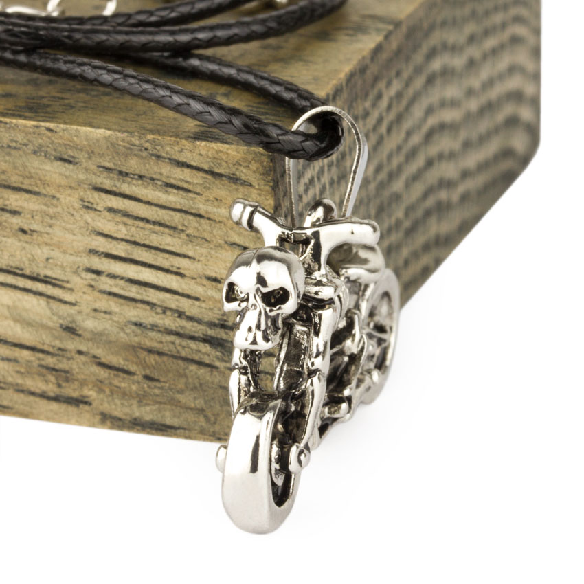 Кулон Win Кістяк на мотоциклі 3.5/2 см Сталевий колір (27015)