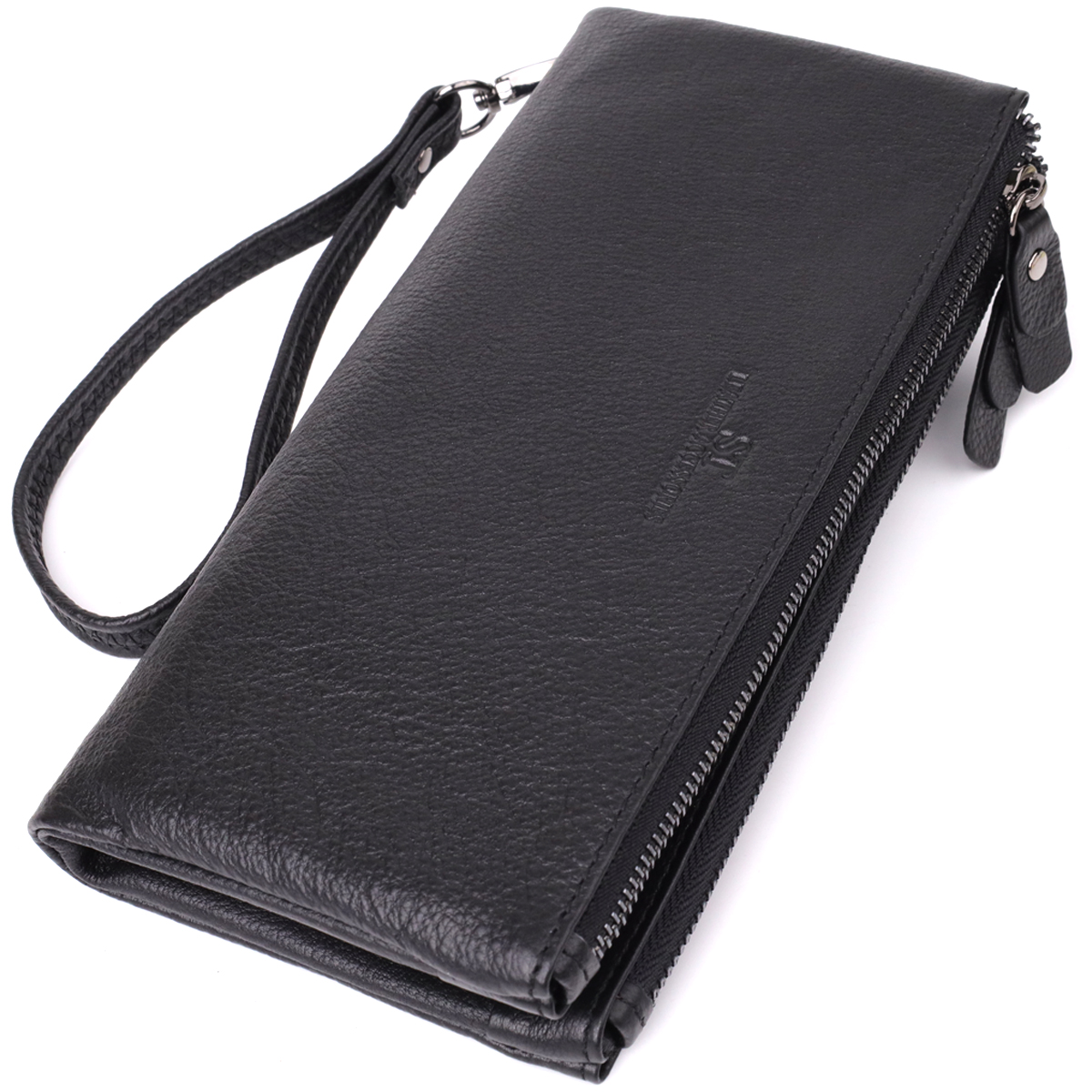 Гаманець на три відділення ST Leather 23111 20,5х10,5х3 см Чорний