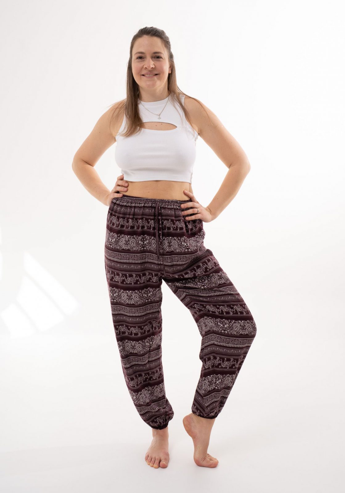 Штани-шаровари RAO WEAR Elephant Maroon One Size Бордово-білий