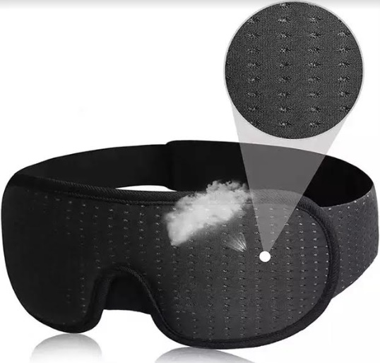 Маска для cну з дихаючого матеріалу та беруші в комплекті No Brand Чорний (AFT-Black)