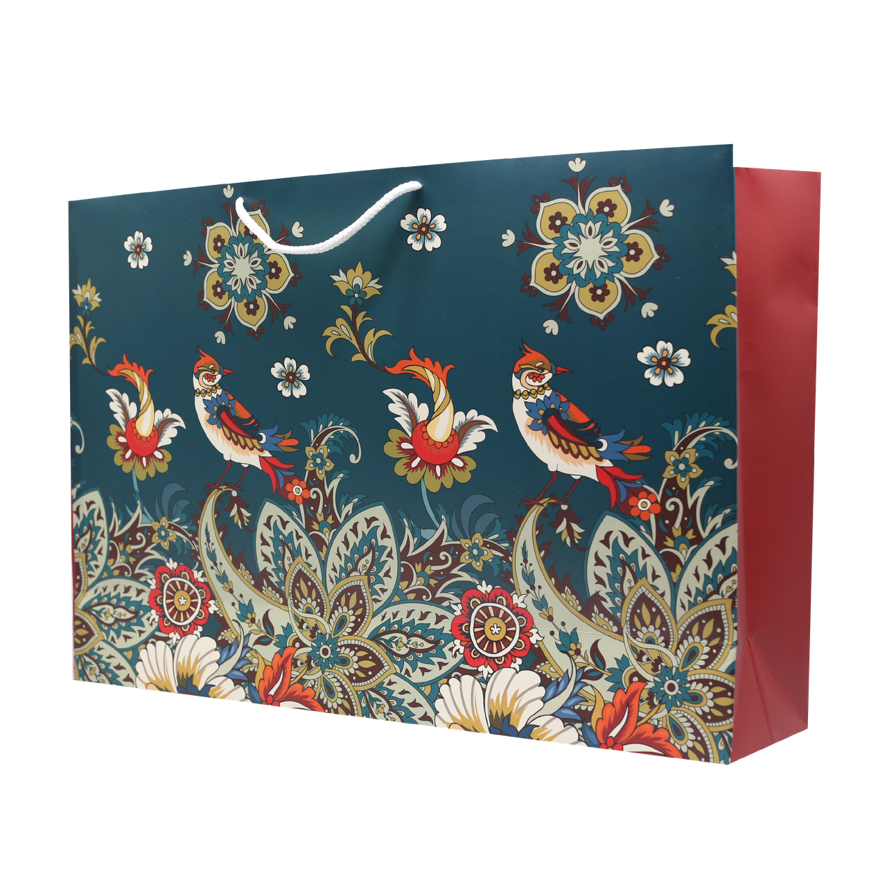 Пакет подарунковий Львівська Мануфактура Печаці Пташки 32х42 см Різнокольоровий XL04MS