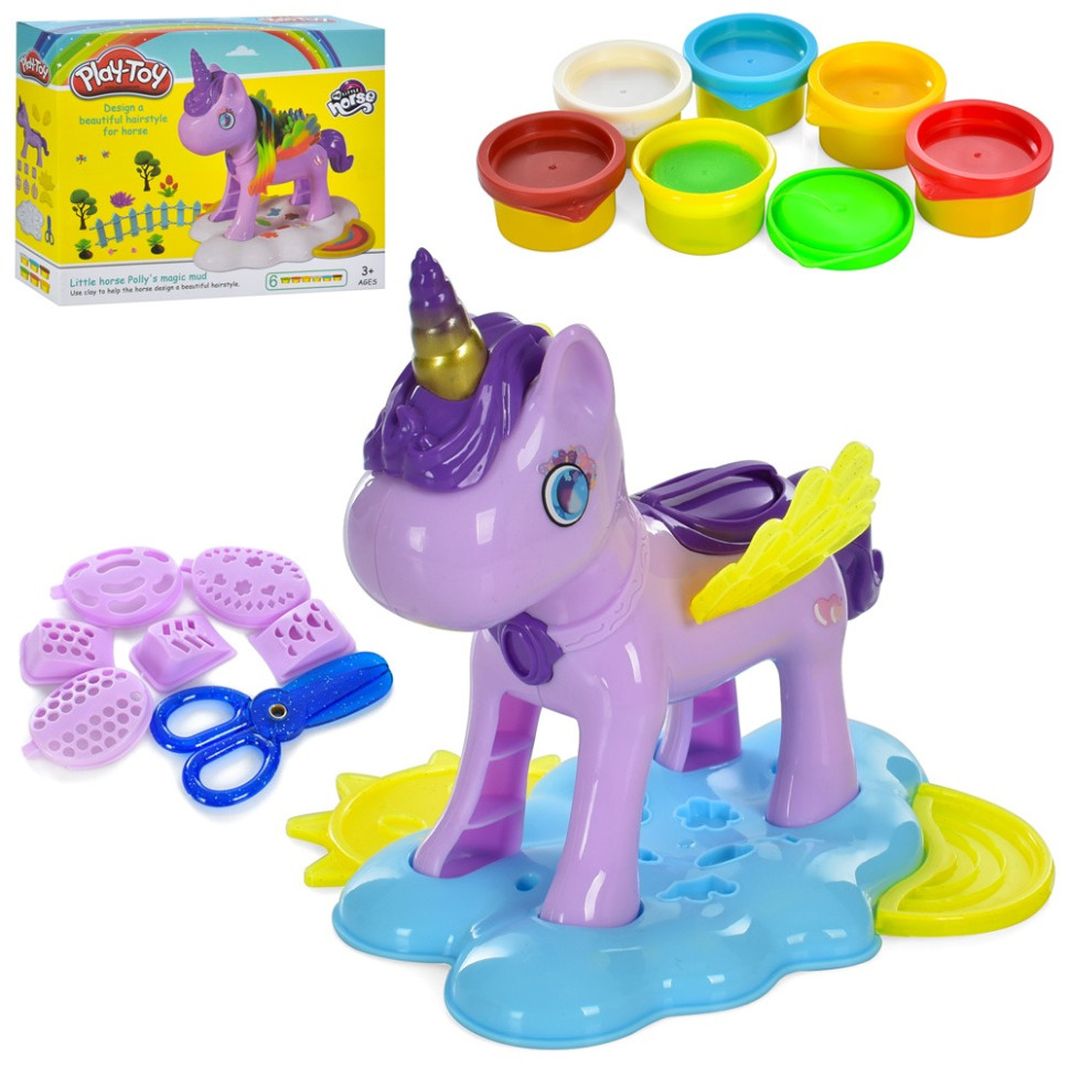 Дитячий набір пластиліну Play-toy Єдиноріг My little horse Різнокольоровий (MK 4989)