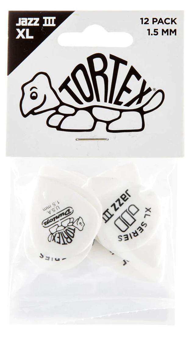 Медіатори Dunlop 498P1.50 Tortex Jazz III XL Player's Pack 1.50 mm (12 шт.)