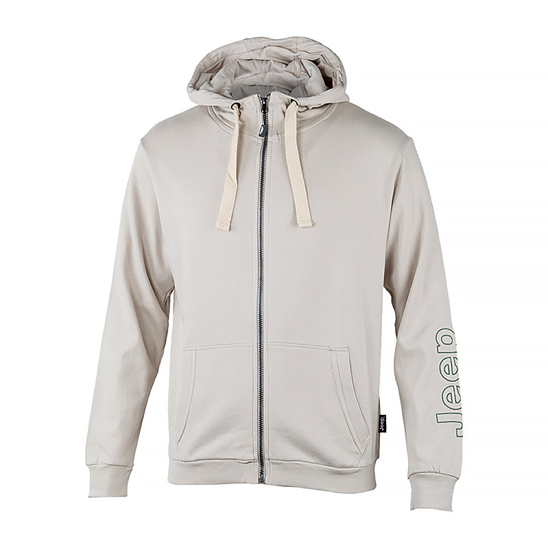 Толстовка чоловіча Jeep Hooded Sweatshirt Full Zip Sleeve Embroidery S Сірий (O102571-J868)