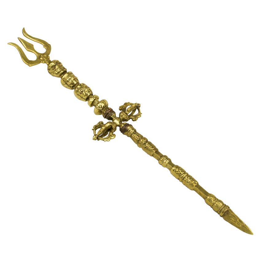 Ритуальний жезл Kailash Тантричний символ Кхатванґа Бронза 46 см (26658)