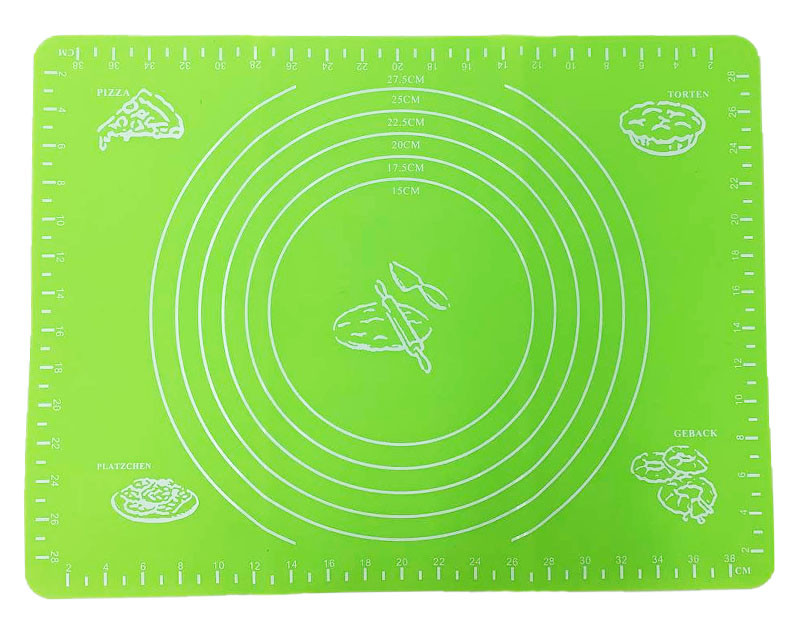 Силіконовий антипригарний килимок для випікання та розкочування тіста 40 х 30 см Салатовий (vol-1194)