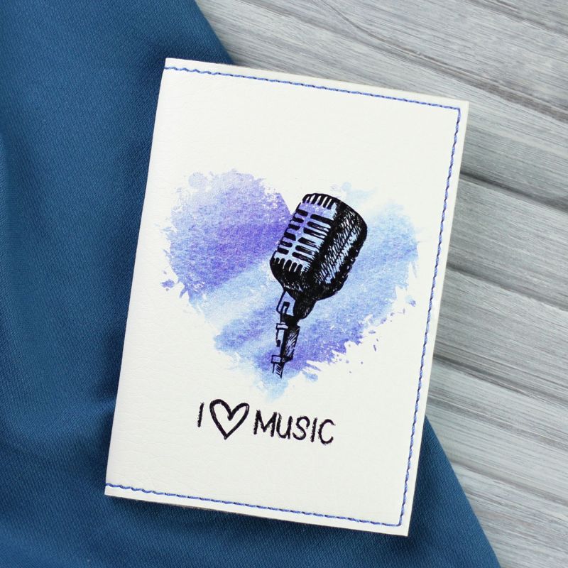 Обкладинка для паспорта BlankNote I love music Білий (BN-OP-KZ-32)