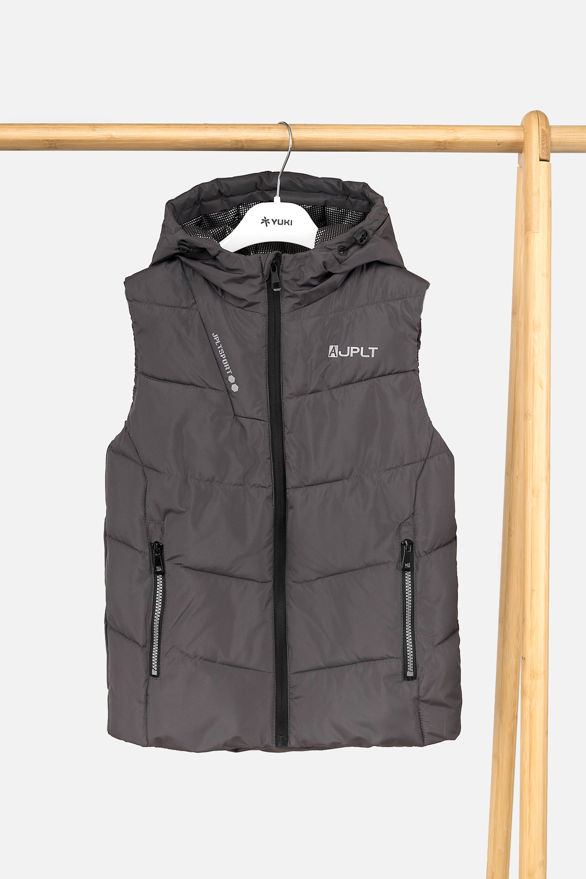 Утеплений жилет для хлопчика JPLT 158 см Сірий ЦБ-00242855 (SKT000965728)