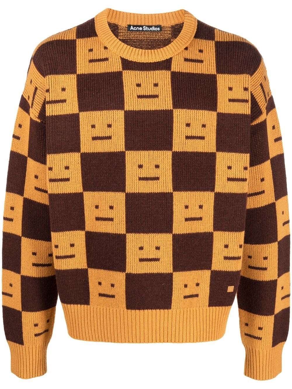 Светр No Brand Face Maglia jacquard wool sweater Orange S