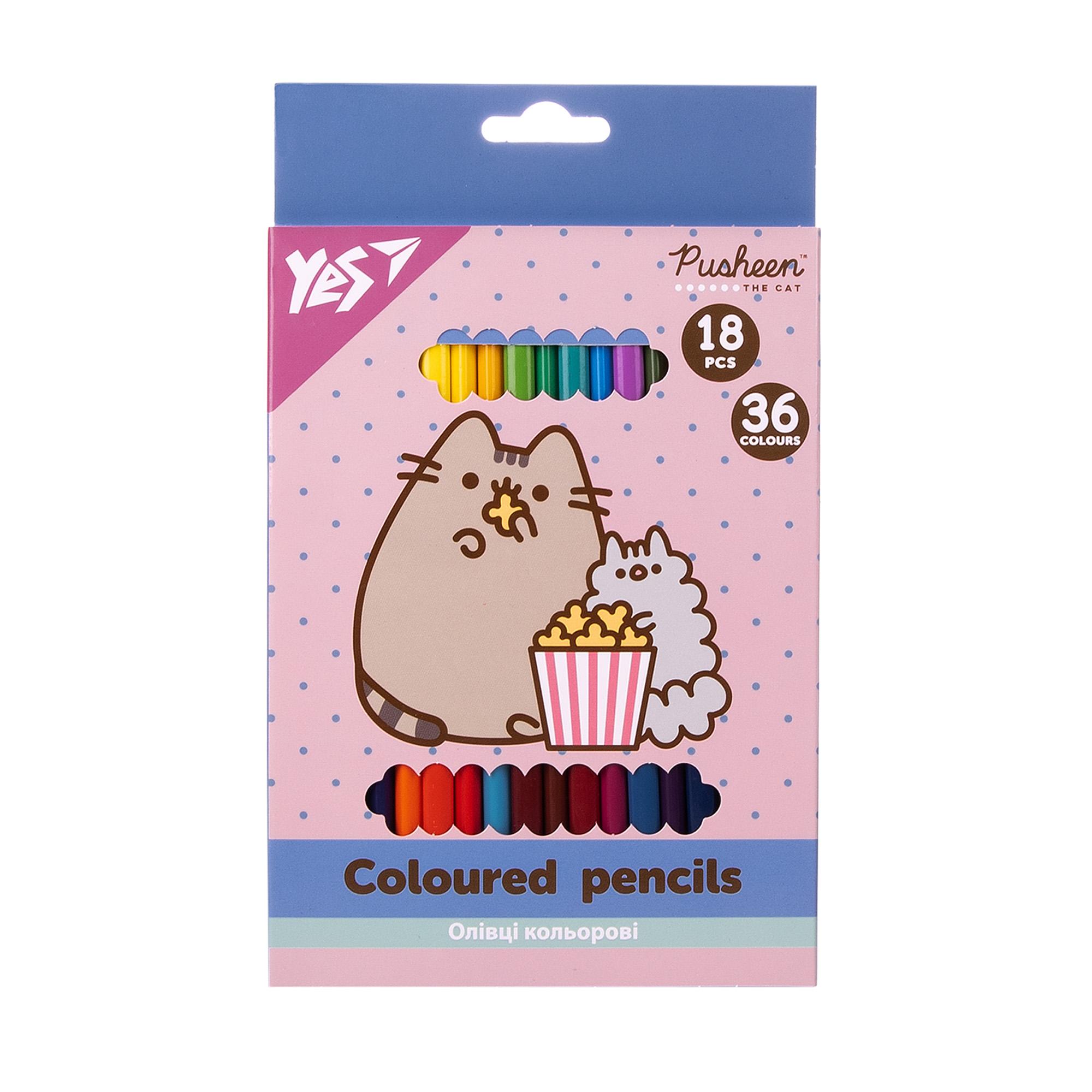 Олівці кольорові YES Pusheen 18/36 кольорів (290769)