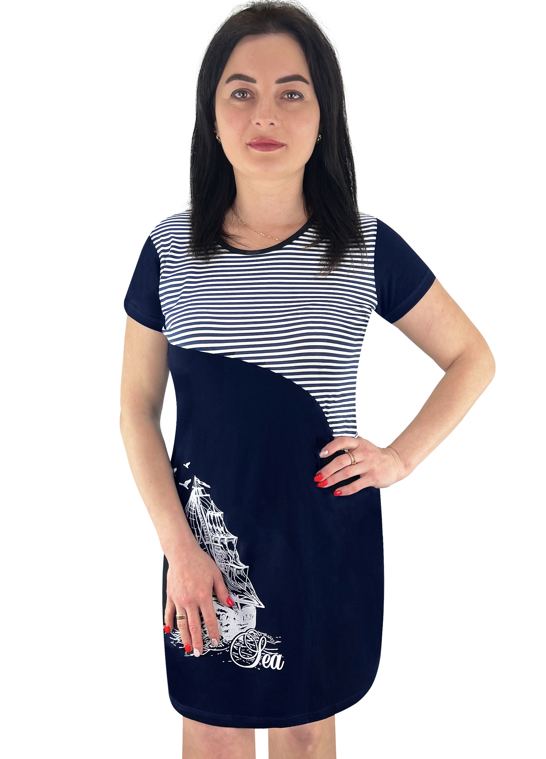 Сукня жіноча Жемчужина Стилей 17019 56-58 Синьо-білий (989542774)