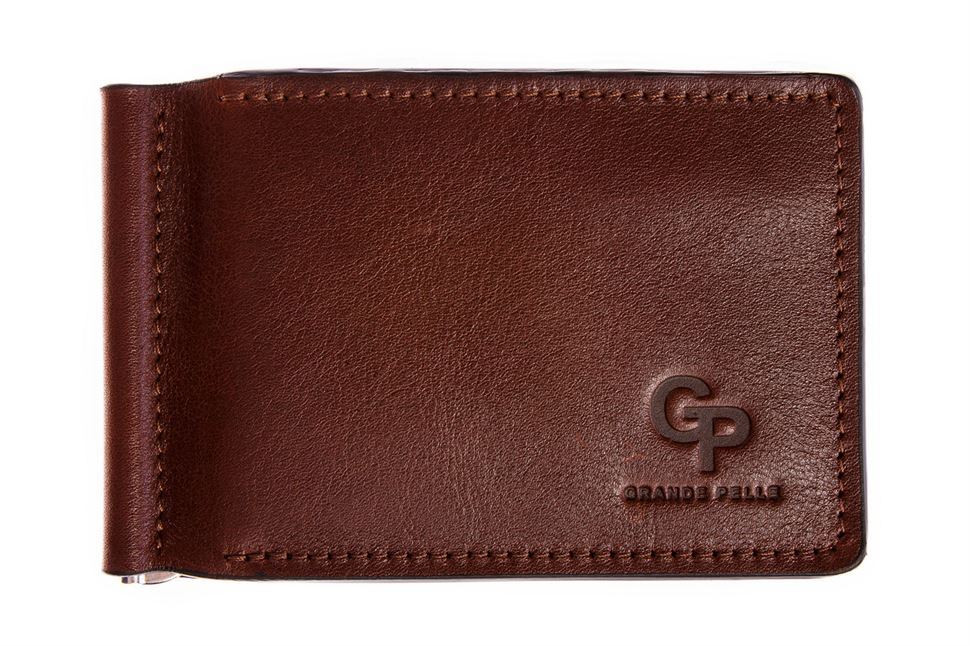 Затискач для купюр із монетницею 80х110 мм Grande Pelle 125623