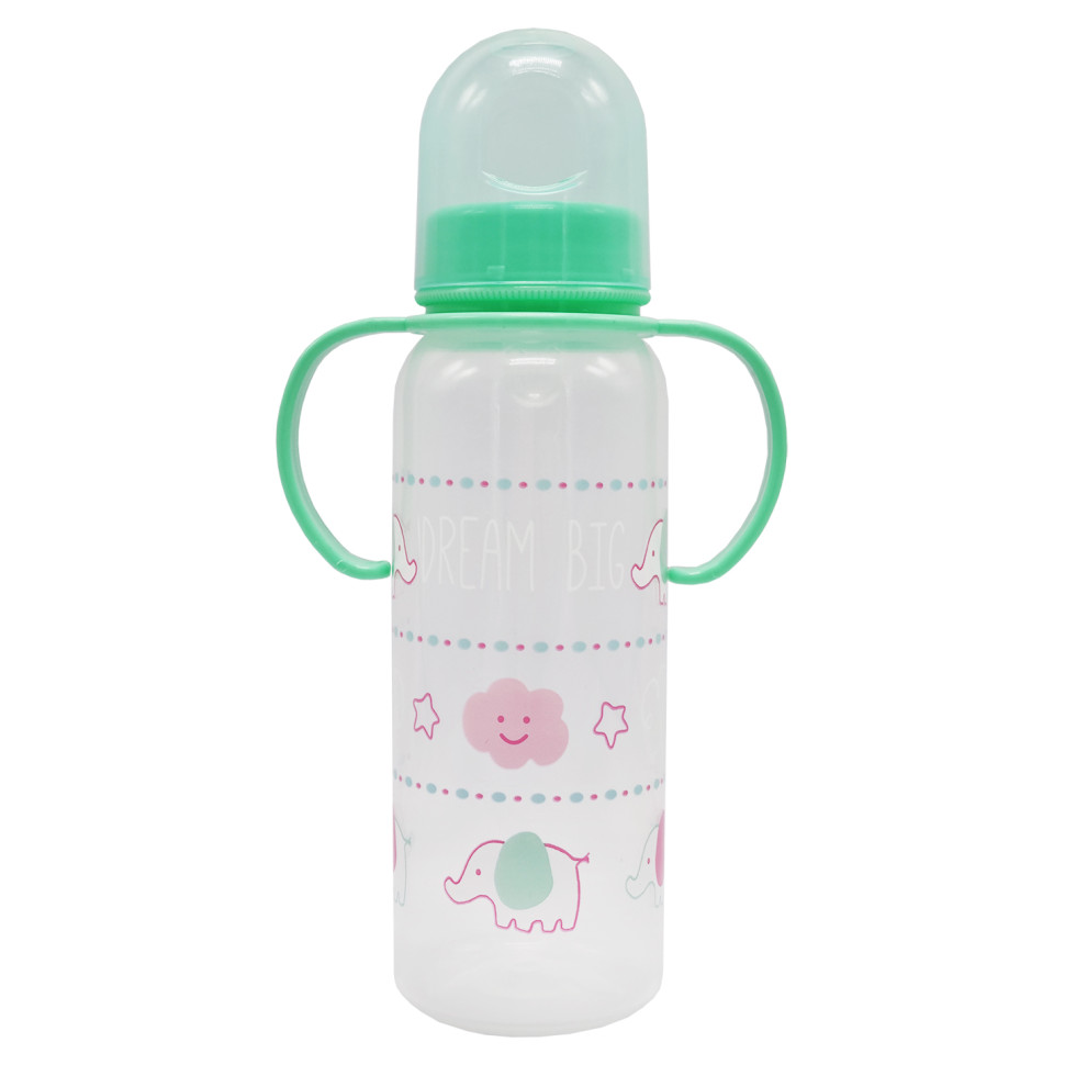 Пляшечка пластикова з ручками Mega Zayka MGZ-0207(Green) 250 мл