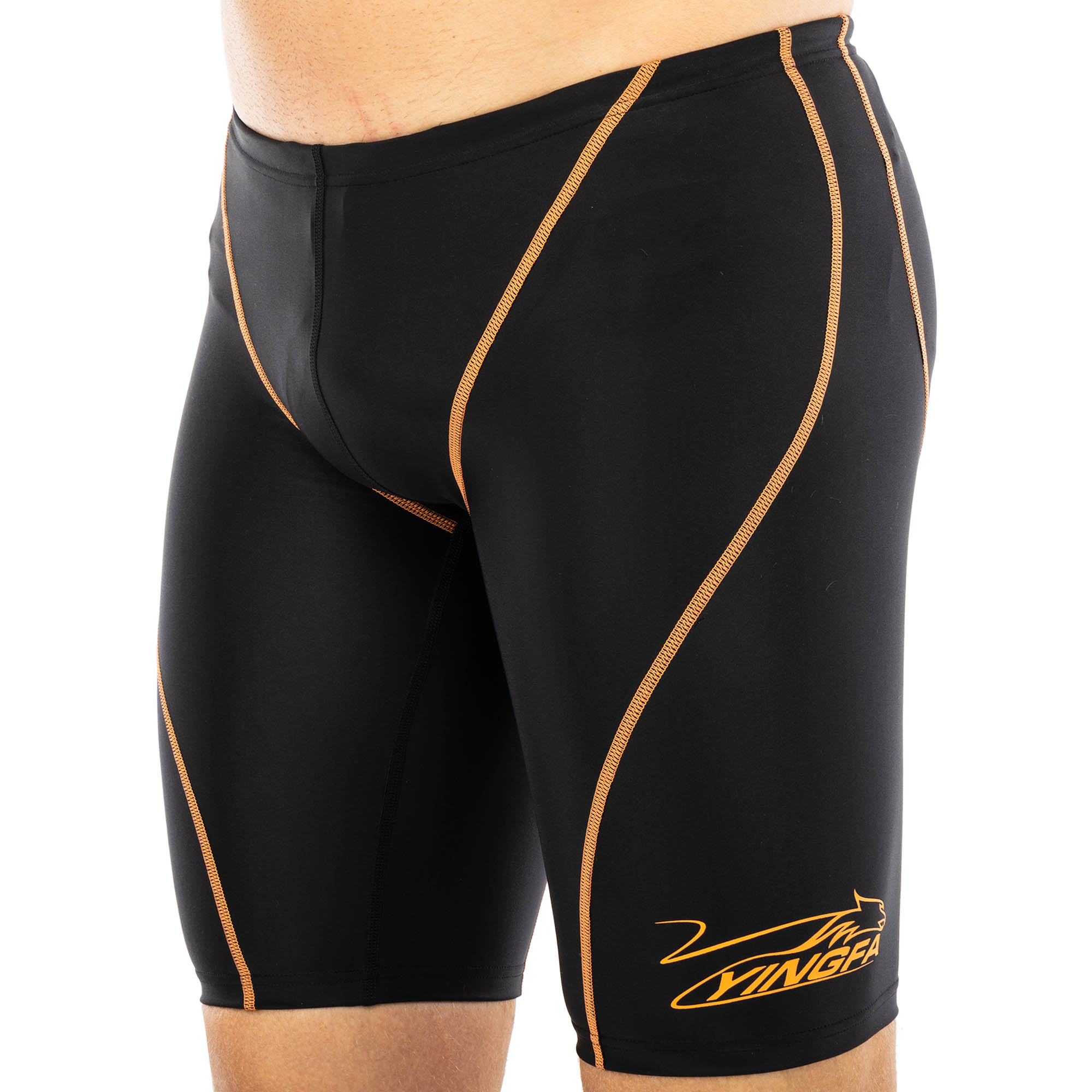 Плавки боксери чоловічі для плавання YINGFA 9402-B L Чорний-золотий