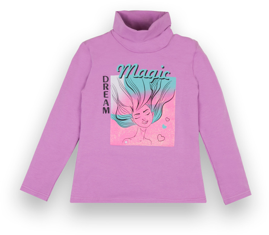 Водолазка дитяча тепла з принтом для дівчинки GABBI SV-21-91-1 Magic Бузковий на зріст 128 (13048)