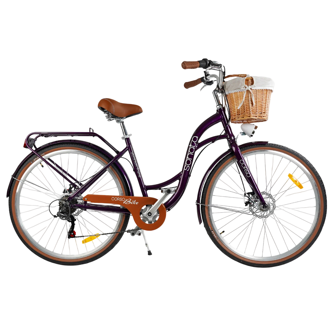 Велосипед міський 28 Corso Sonata SN-289 Shimano 7 швидкостей 18 Фіолетовий (168034)
