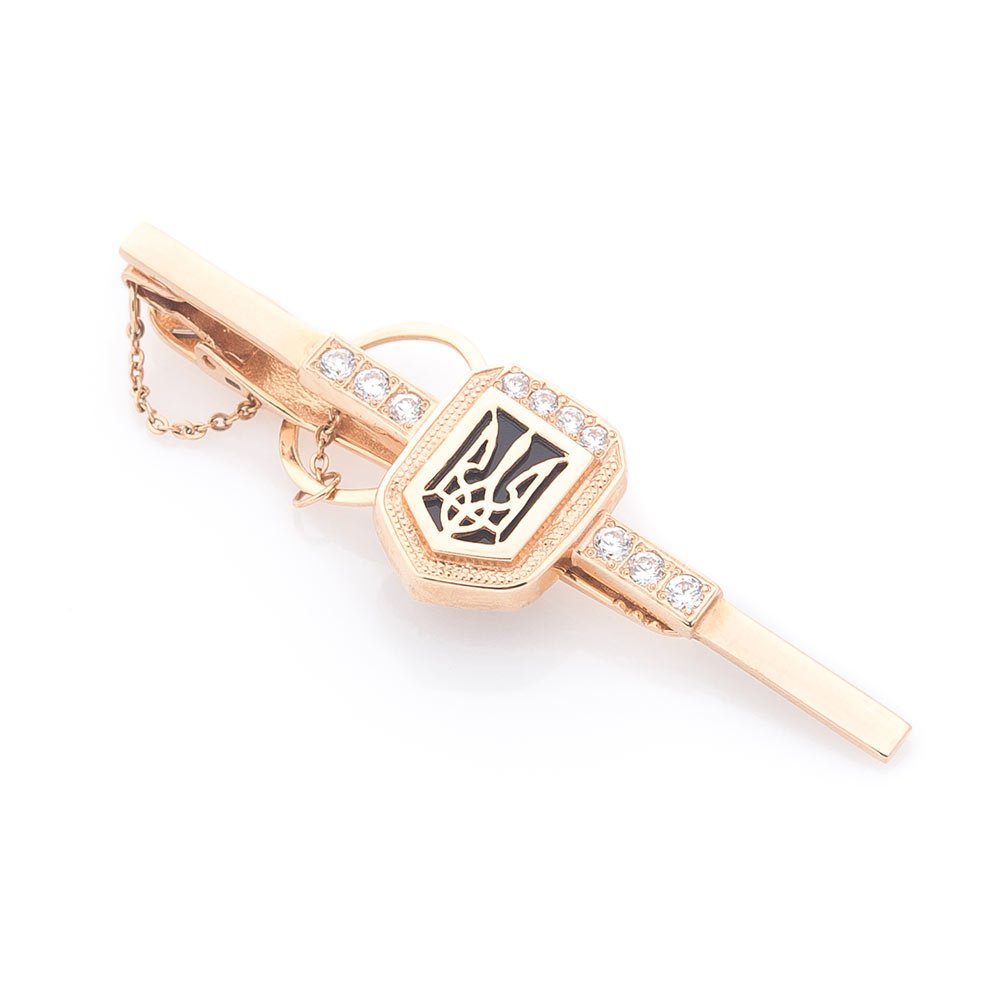 Затискач для краватки Герб України заж00009 Онікс