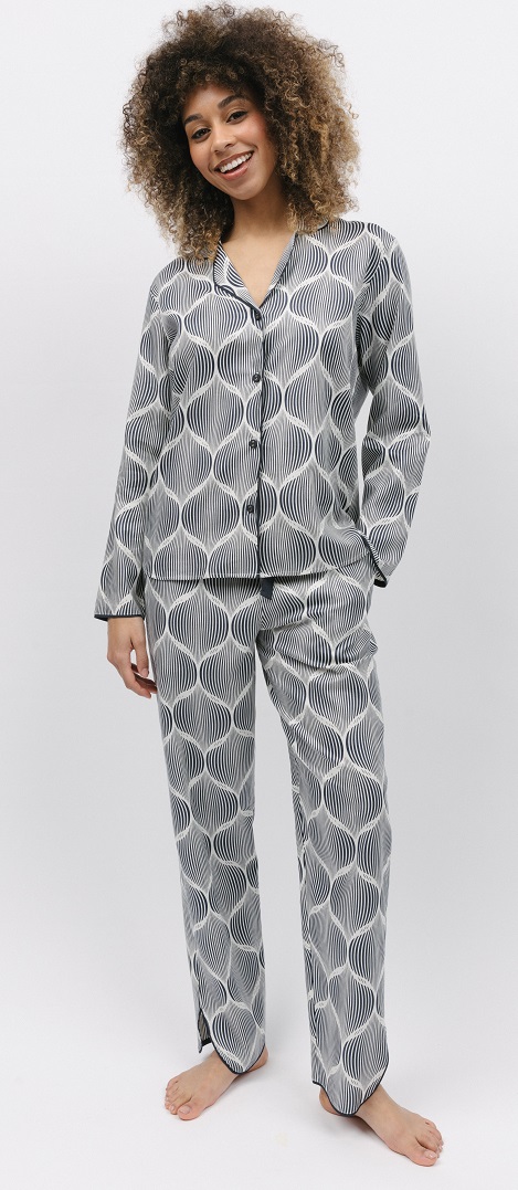 Піжама жіноча Cyberjammies Nicole 9766-9767 10/S Сірий з абстрактним принтом (5051877458574)
